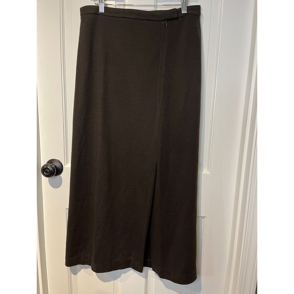 Vintage Ann Taylor Brown Wool Blend Maxi Skirt Size 8 90s Minimalist Career